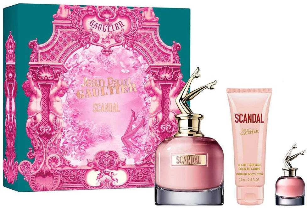 Jean Paul Gaultier Scandal rinkinys moterims (EDP, 80 ml + EDP, 6 ml + kūno losjonas, 75 ml)