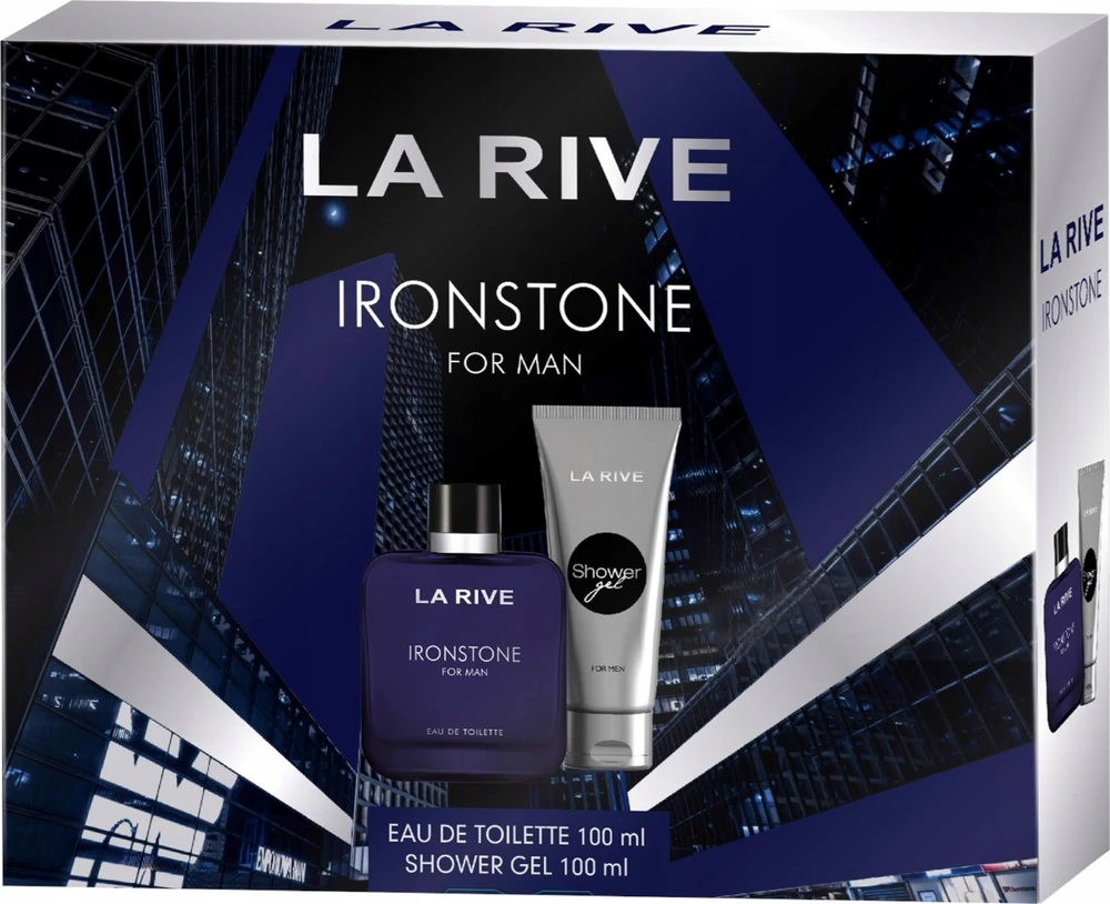 LA RIVE rinkinys vyrams IRONSTONE (tualetinis vanduo 100 ml+dušo želė 100 ml)
