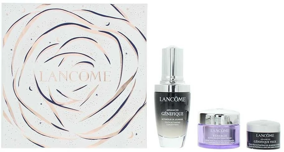 Set Lancome: Advanced Genifique Anti-Aging Serum For Face, 30 ml + Rénergie HPN 300-Peptide Anti-Aging Kreminis For Face, 15 ml + Advanced Genifique Hydration Paakių kremas, 5 ml