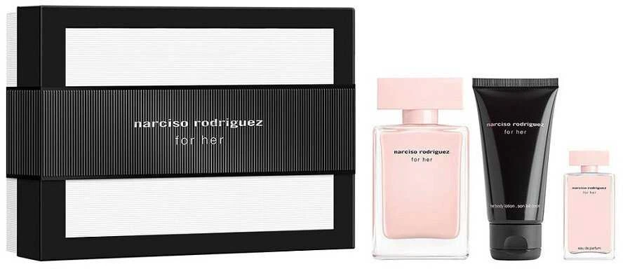 Rinkinys „Narciso Rodriguez For Her“ EDP, 50 ml, kūno losjonas, 50 ml, EDP 7, 5 ml