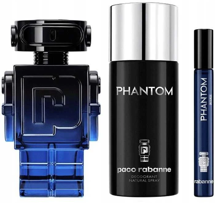 Paco Rabanne Phantom Intense Eau De Perfume Purškiklis, 100 ml rinkinys 3 vnt.