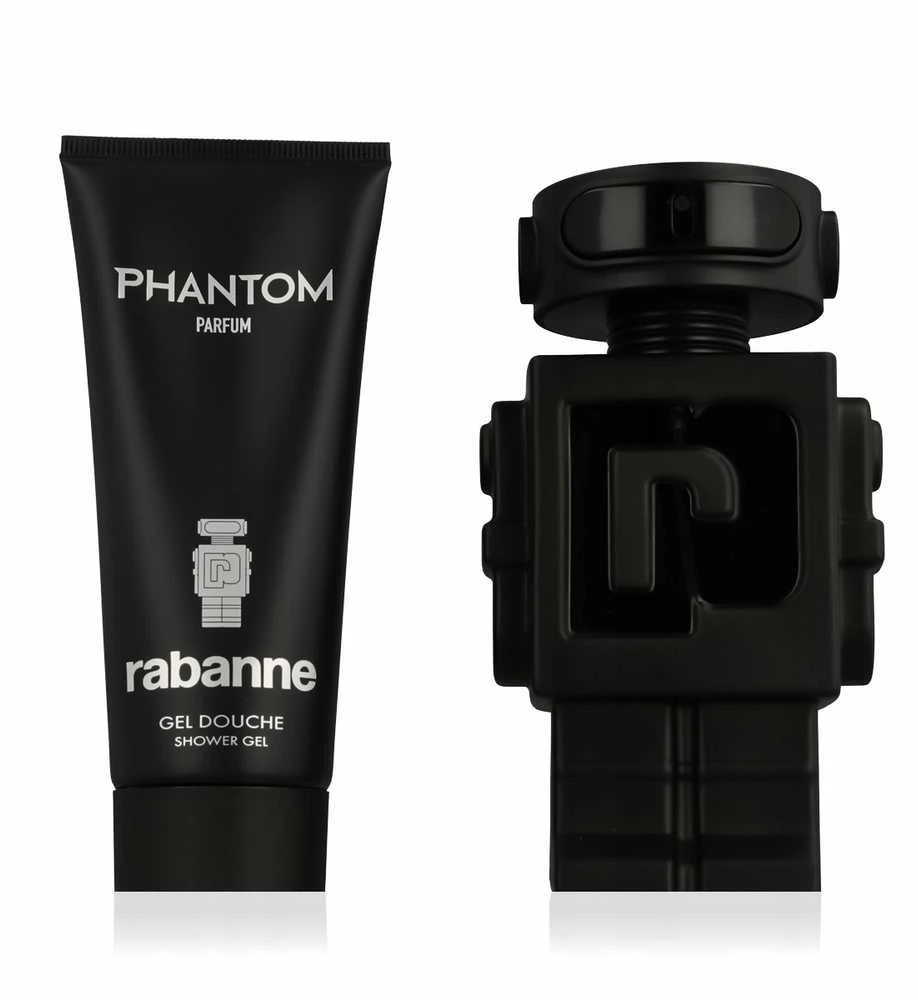 Rinkinys Paco Rabanne: Phantom Parfum vyrams, 100 ml + Phantom drėkinamasis dušo želė kūnui, visiems odos tipams, 100 ml