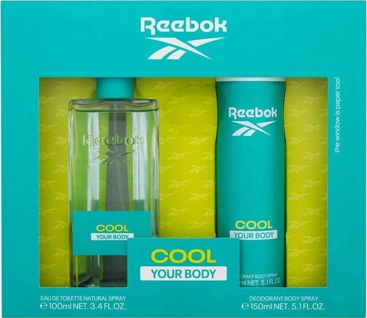 Reebok Cool Your Body rinkinys moterims (EDT, 100 ml + purškiamas dezodorantas, 150 ml)