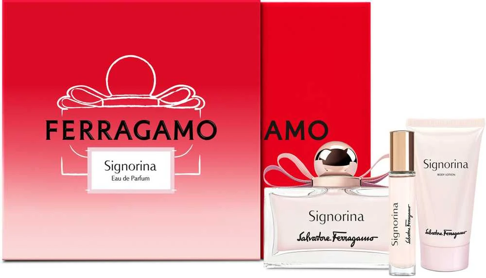 Salvatore Ferragamo Signorina rinkinys moterims (EDP, 100 ml + kūno losjonas, 50 ml + EDP, 10 ml)