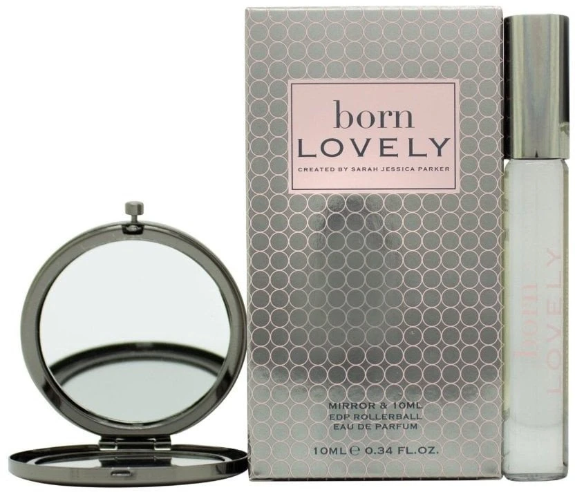 Rinkinys Sarah Jessica Parker: Born Lovely Eau De Parfum moterims, 10 ml *Miniatiūrinis + kompaktiškas veidrodėlis