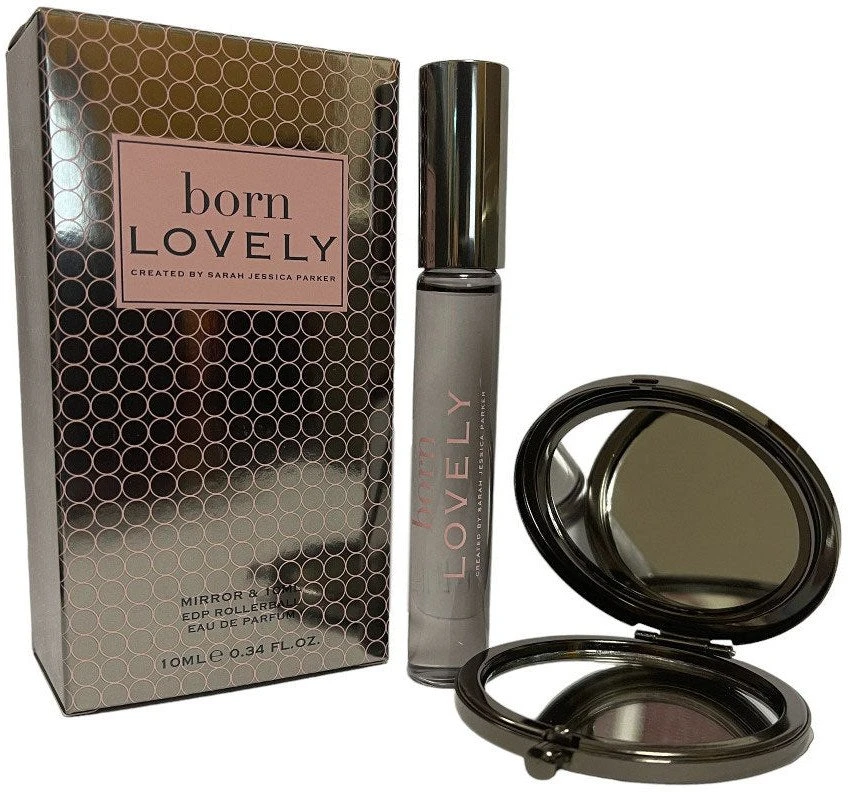 Rinkinys Sarah Jessica Parker: Born Lovely Eau De Parfum moterims, 10 ml *Miniatiūrinis + kompaktiškas veidrodėlis