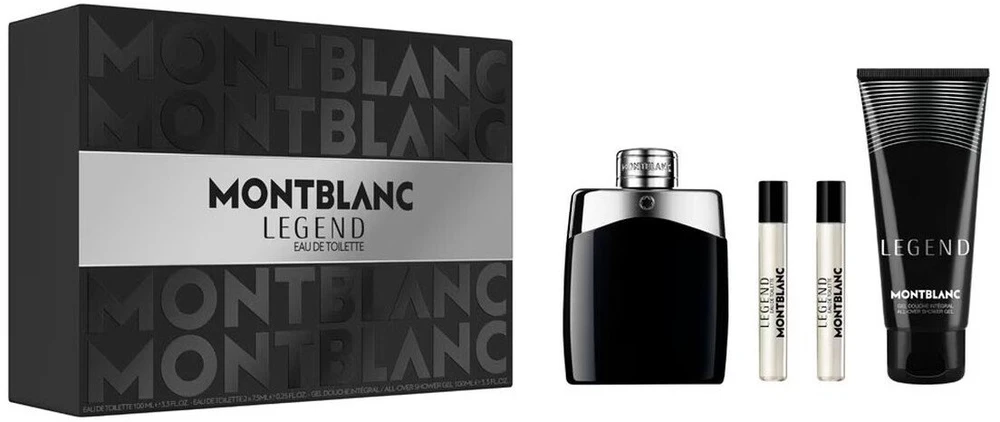 Versace Mont Blanc Legend komplektas tualetinio vandens purškiklis 100 ml + tualetinis vandens purškiklis 2x7,5 ml + dušo želė 100 ml