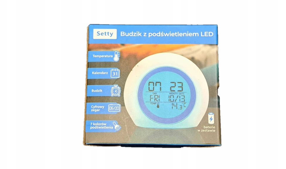 Mėlynas Setty žadintuvas su LED apšvietimu mėlynas JZ-212