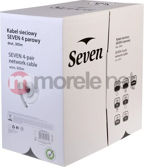 SEVEN UTP cat.6 kietas 4x2 305m tinklo kabelis