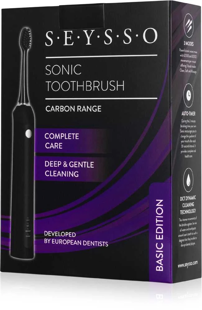 Dantų šepetėlis Šepetėlis Seysso Carbon Basic SE005BLK Juoda