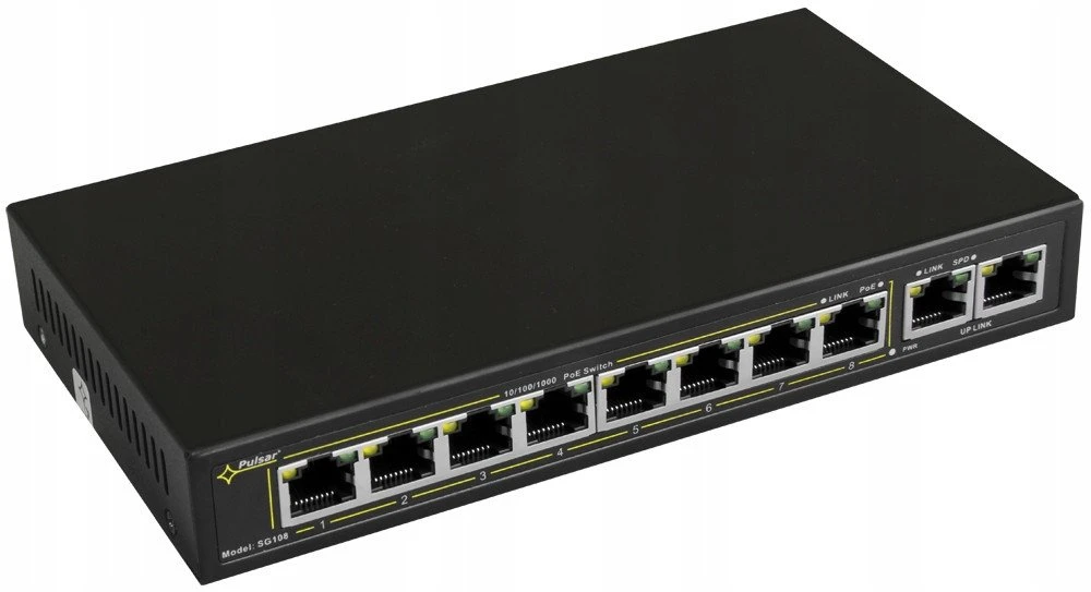 Pulsar SG108-90W 10 prievadų jungiklis 8 IP kameroms