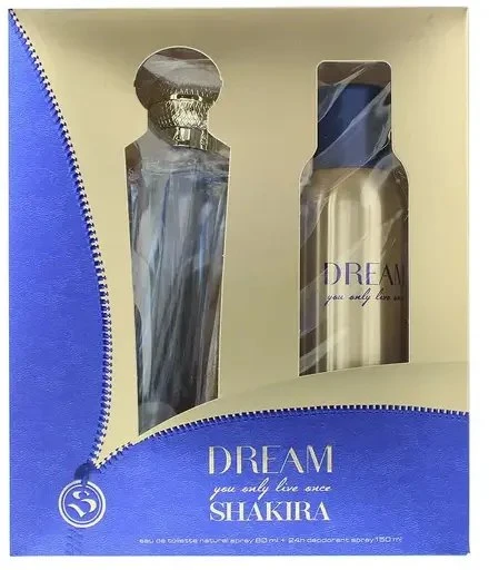 Rinkinys „Shakira: Dream You Only Live Once“ tualetinis vanduo moterims, 80 ml + „Dream You Only Live Once“ dezodorantas purškiklis moterims, 150 ml