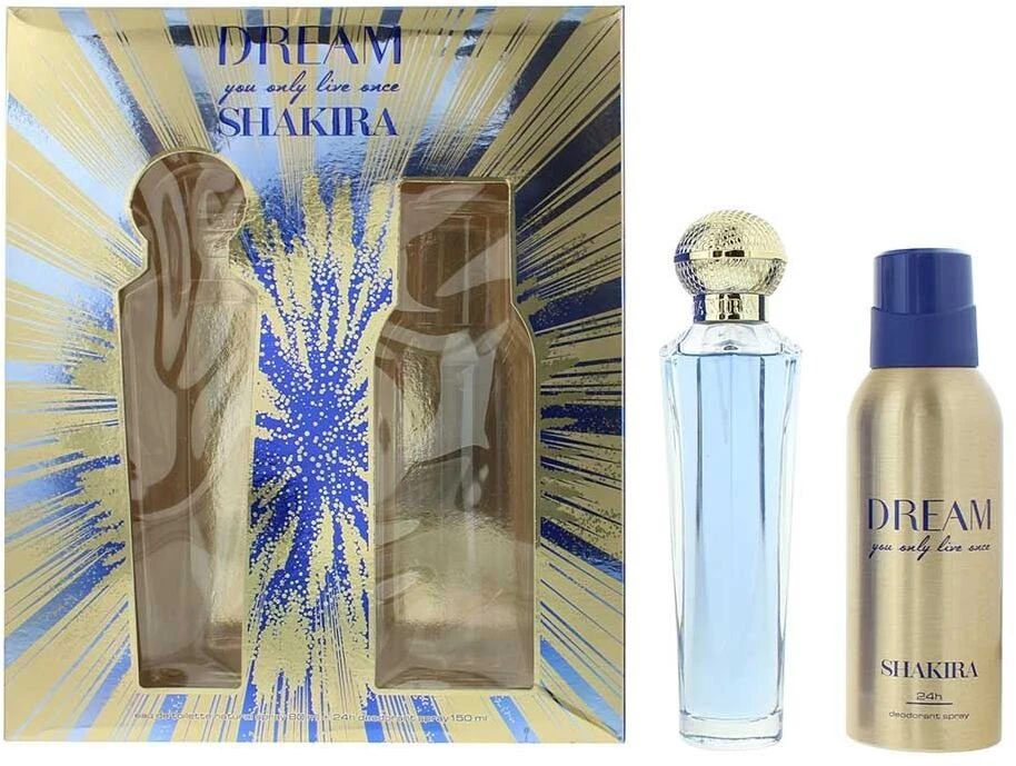 Rinkinys „Shakira: Dream You Only Live Once“ tualetinis vanduo moterims, 80 ml + „Dream You Only Live Once“ dezodorantas purškiklis moterims, 150 ml