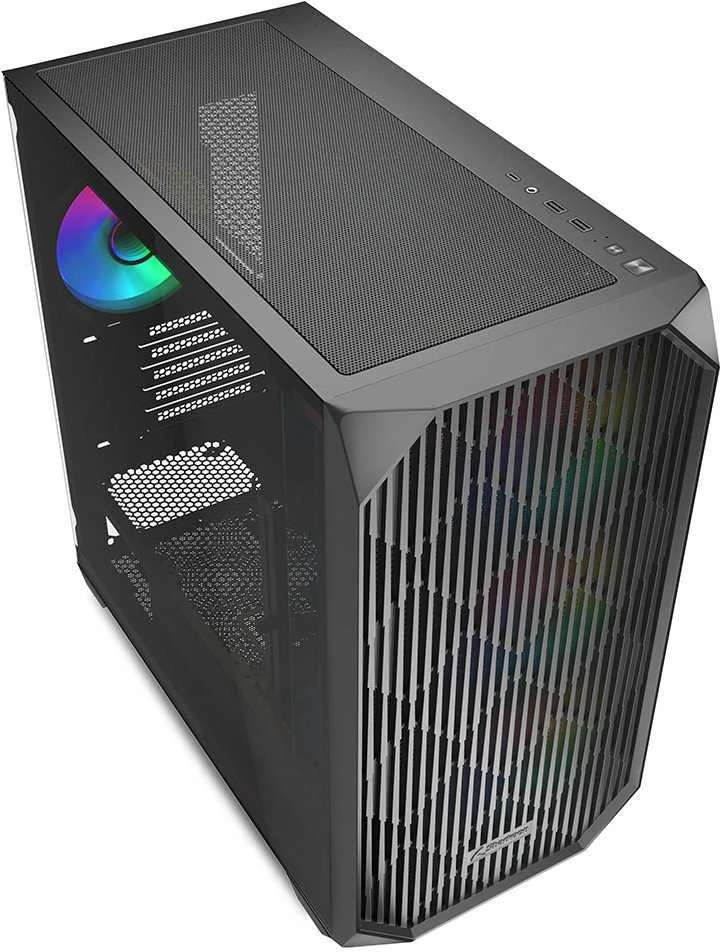 Sharkoon MK3 RGB, Tower tipo korpusas - juodas, grūdintas stiklas