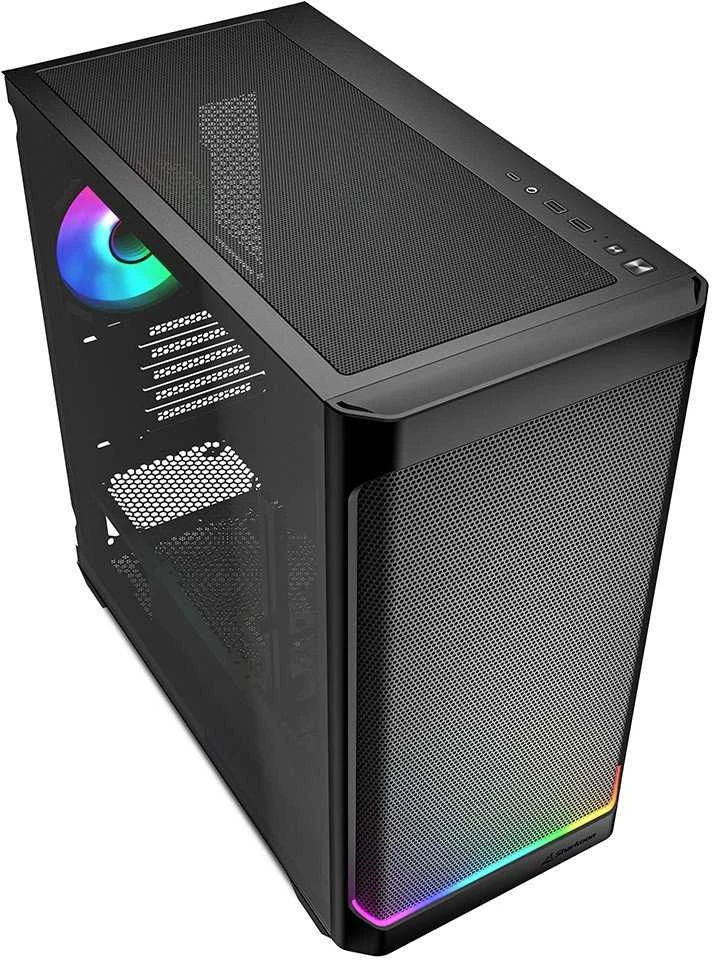 Sharkoon MK4W RGB juostelė, bokšto formos korpusas - juodas, grūdintas stiklas