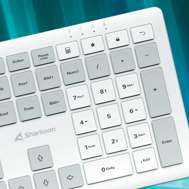 Klaviatūra Sharkoon OfficePal K30W DE išdėstymas Rubberdome wei