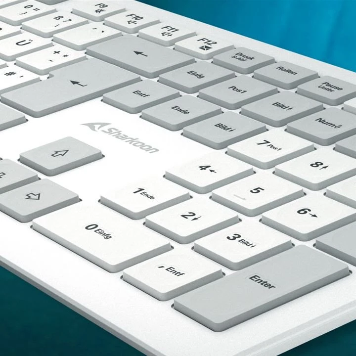 Klaviatūra Sharkoon OfficePal K30W DE išdėstymas Rubberdome wei
