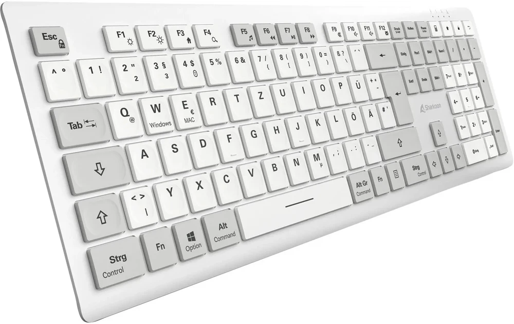 Klaviatūra Sharkoon OfficePal K30W DE išdėstymas Rubberdome wei