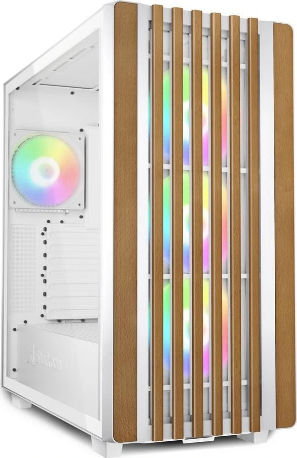 Sharkoon Rebel C70G RGB ATX 1xGlas Baltas