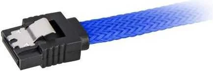 Sharkoon Sata III Kabelis 90° sleeve (blau, 45 cm)