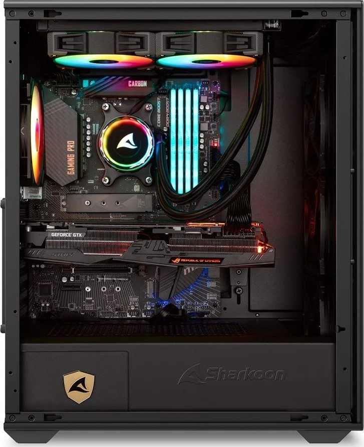 Sharkoon VK2 RGB ATX 1xGlas Juodas