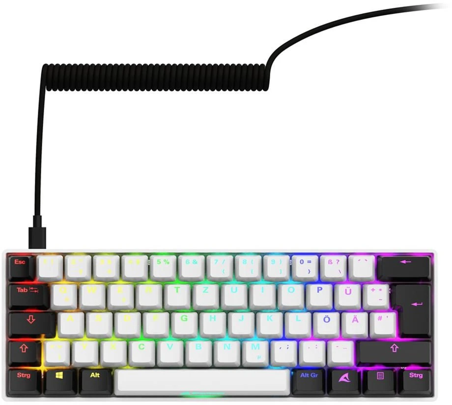 Sharkoon SKILLER SGK50 S4 Gen2, Gaming-klaviatūra - baltas, DE-išdėstymas, Gateron Geltona