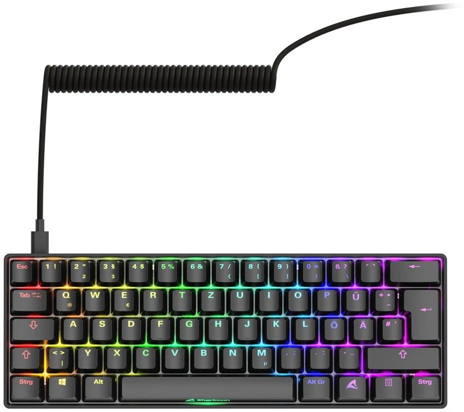 Sharkoon SKILLER SGK50 S4 Gen2, Gaming-klaviatūra - juodas, DE-išdėstymas, Gateron Geltona