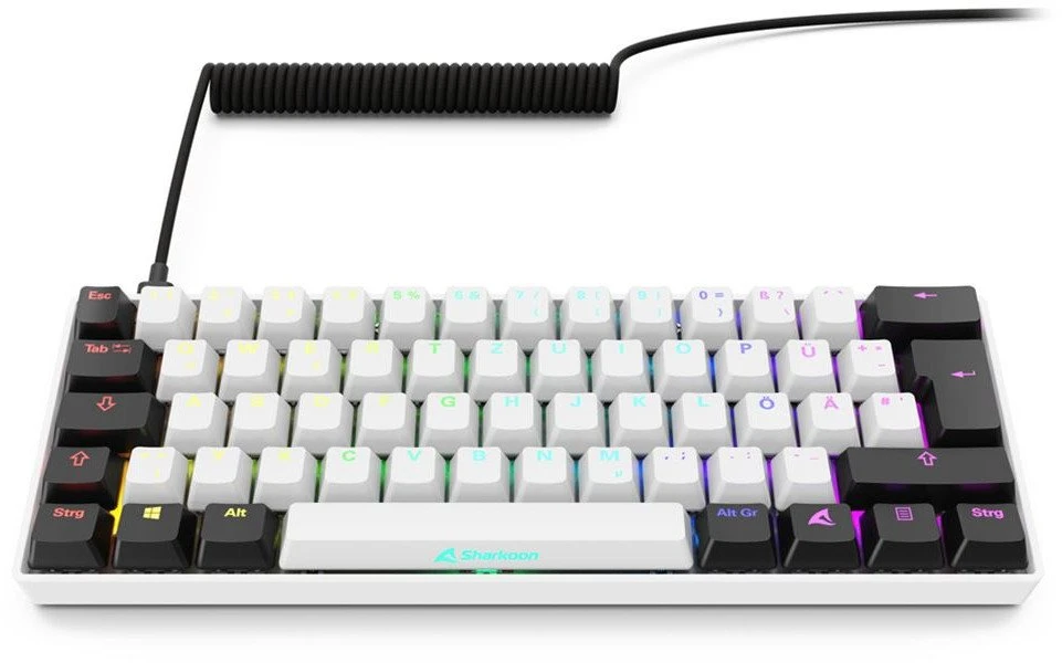 Sharkoon SKILLER SGK50 S4 Gen2, Gaming-klaviatūra - baltas, DE-išdėstymas, Gateron Geltona