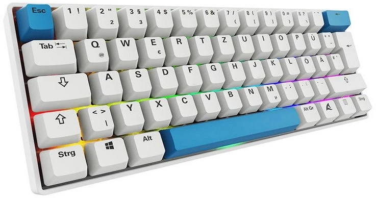 Sharkoon SKILLER SGK50 S4 Gen2 PBT, Gaming-klaviatūra - baltas, DE-išdėstymas, Gateron G Pro 3.0 Geltona
