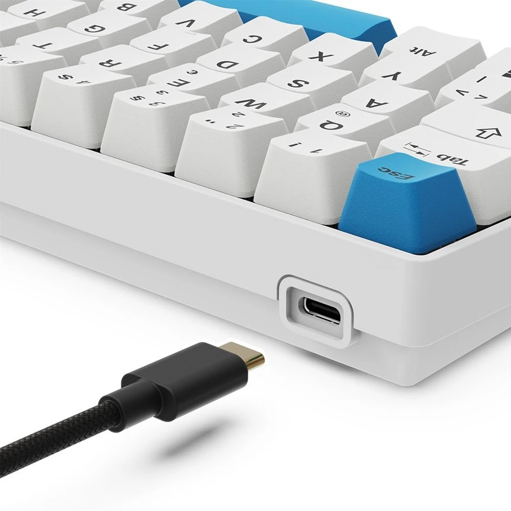Sharkoon SKILLER SGK50 S4 Gen2 PBT, Gaming-klaviatūra - baltas, DE-išdėstymas, Gateron G Pro 3.0 Geltona