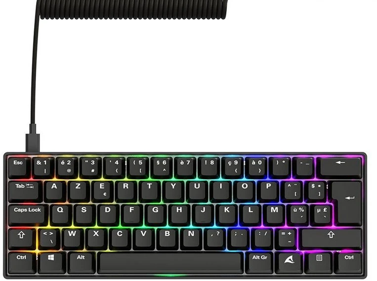 Sharkoon SKILLER SGK50 S4 Gen2 PBT, Gaming-klaviatūra - juodas, DE-išdėstymas, Gateron G Pro 3.0 Geltona