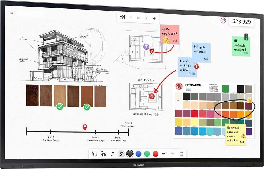 Monitorius Sharp PN-LA862 86 colių IWB UHD 500 - CD/M2 INGLASS TOUCH 20 TP SDM SL