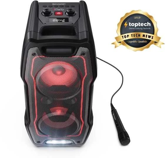 Muzikinis centras Sharp XParty® SING PS-931 nešiojama kolonėlė, Juoda