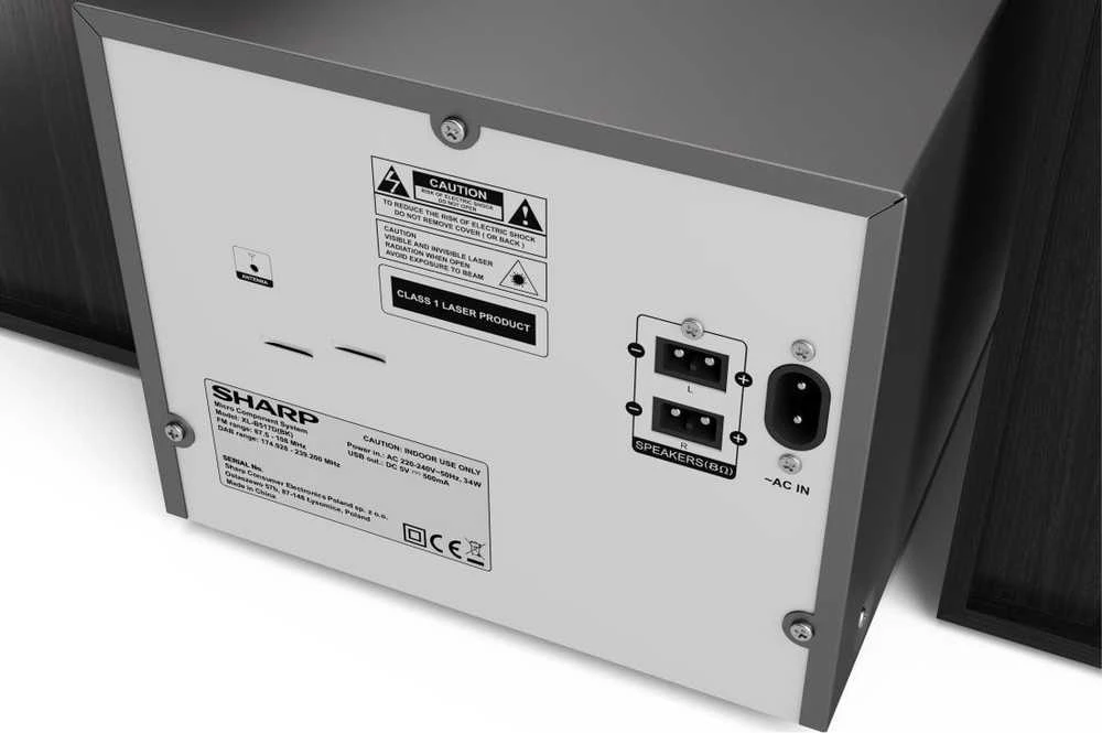 Muzikinis centras Sharp XL-B517D(BK) Hi-Fi Micro System, CD/FM/USB/Bluetooth v5.0, Aux-in, 45W, Juodas | Sharp | Hi-Fi Micro System | XL-B517D(BK) | Juodas | USB port | AUX in | Bluetooth | CD grotuvas | FM radio | Belaidė jungtis