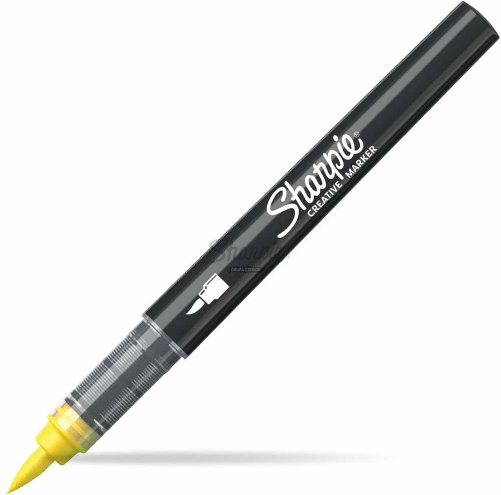 Sharpie geltonas (geltonas) akrilinis žymeklis su teptuko galiuku, 1 vnt. - 2218065