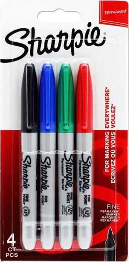 Markeriai Sharpie Fine 4 vnt (juodas, mėlynas, raudonas, žalias) - 1985858