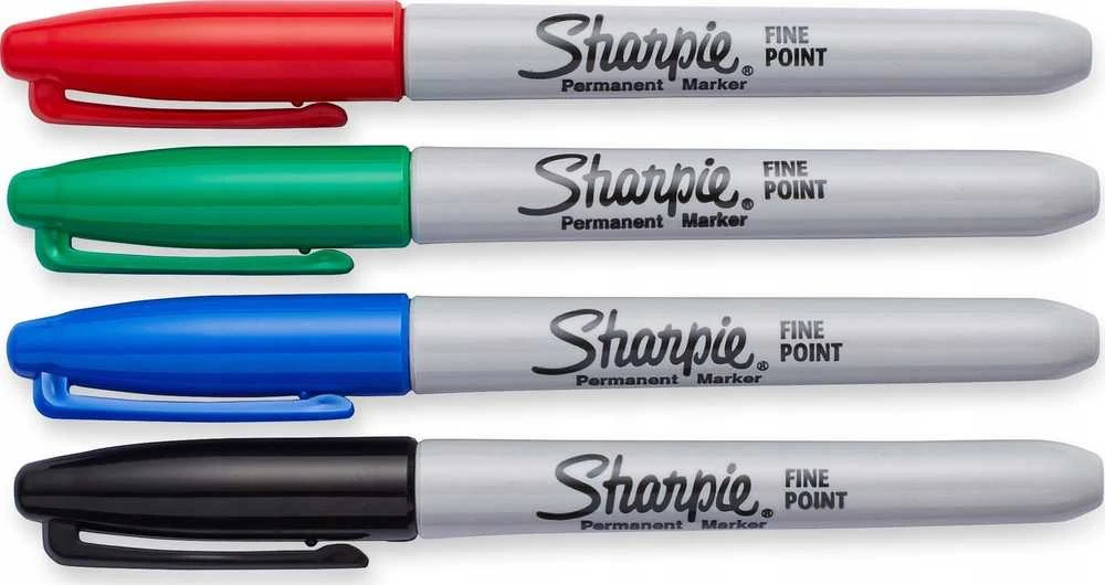 Markeriai Sharpie Fine 4 vnt (juodas, mėlynas, raudonas, žalias) - 1985858