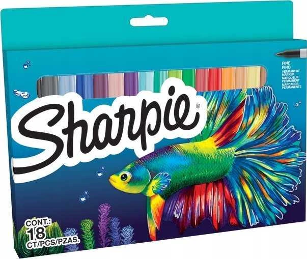 Sharpie plonų žymeklių rinkinys Fish Fine 18 spalvų - 2201230