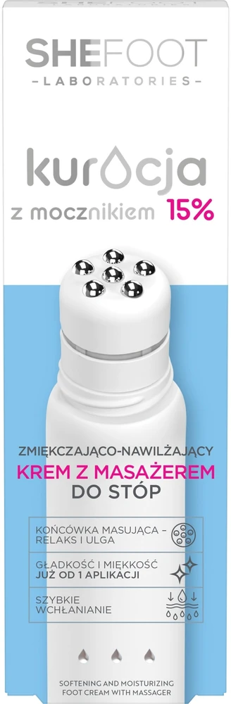 SheFoot SHEFOOT Pėdų kremas su šlapalu, minkština ir lygina odą. 15 % šlapalo, 50 ml
