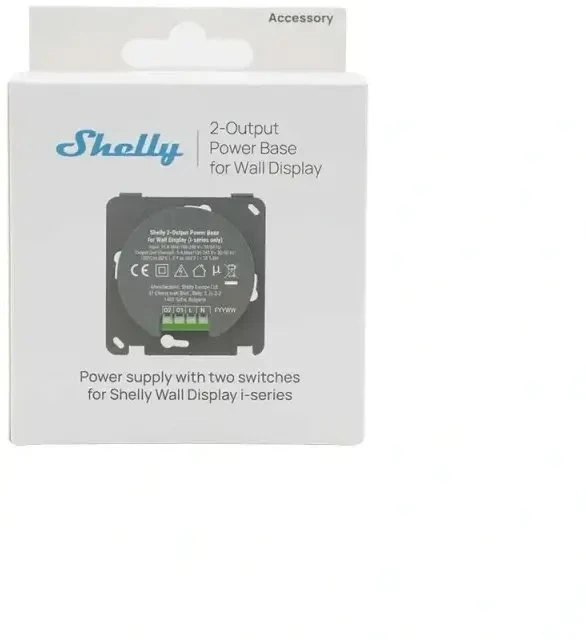 Shelly 2 išėjimų maitinimo baze skirta Shelly wall sieniniam ekranui (i - serija)