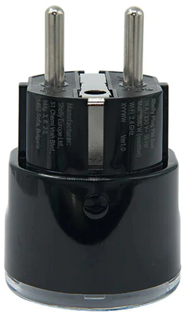 Shelly Plug PM Gen3 išmanusis 16A kištukas, juodas
