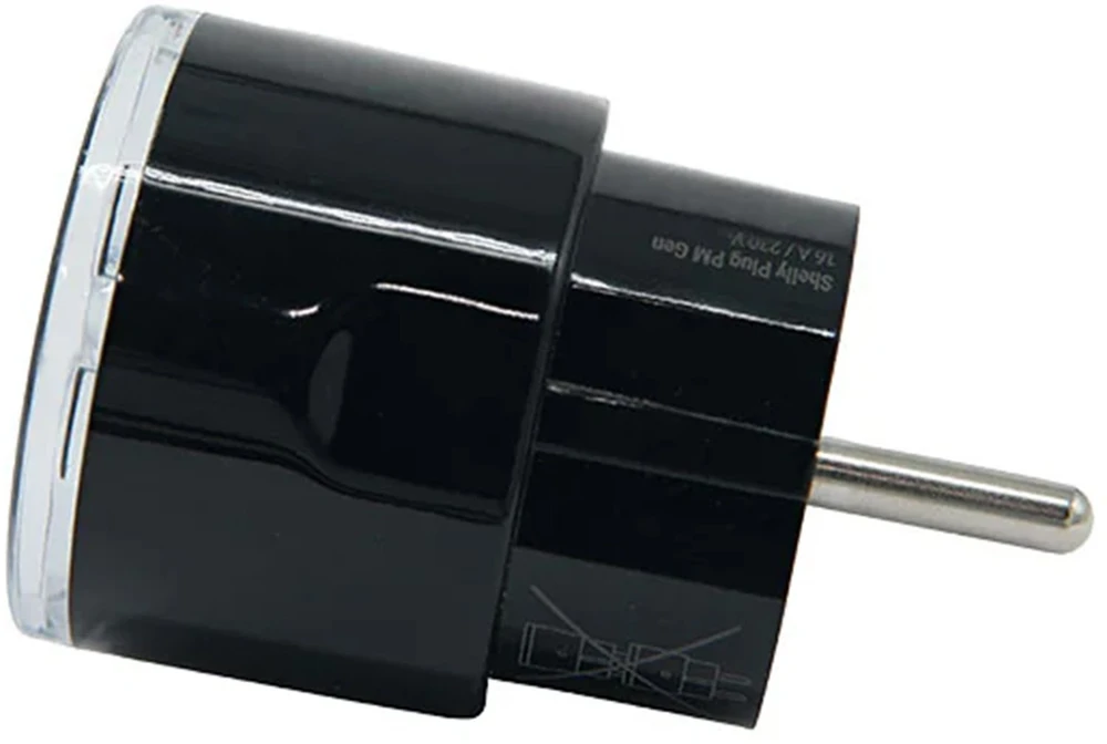 Shelly Plug PM Gen3 išmanusis 16A kištukas, juodas