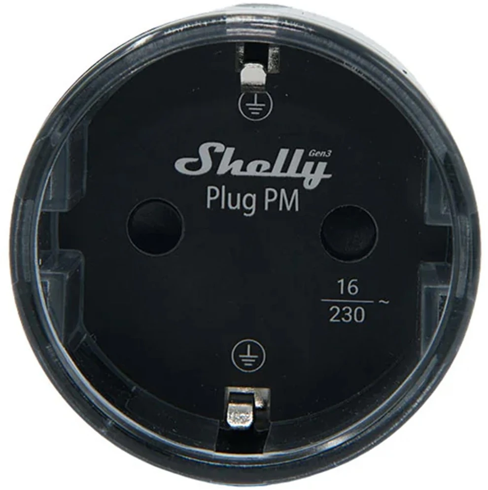 Shelly Plug PM Gen3 išmanusis 16A kištukas, juodas