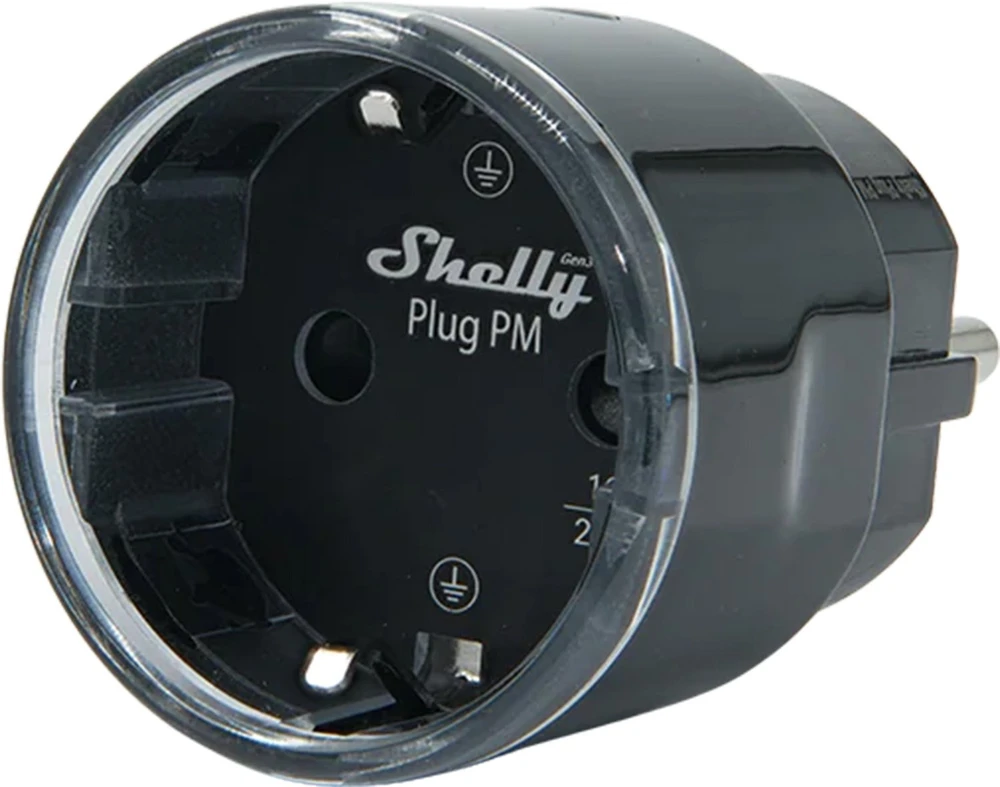 Shelly Plug PM Gen3 išmanusis 16A kištukas, juodas