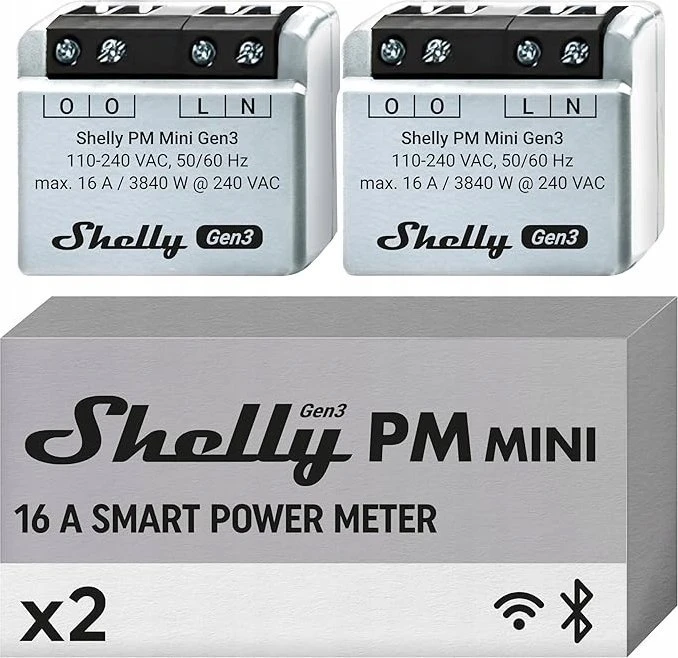 2 Shelly PM Mini Gen3 valdiklių rinkinys