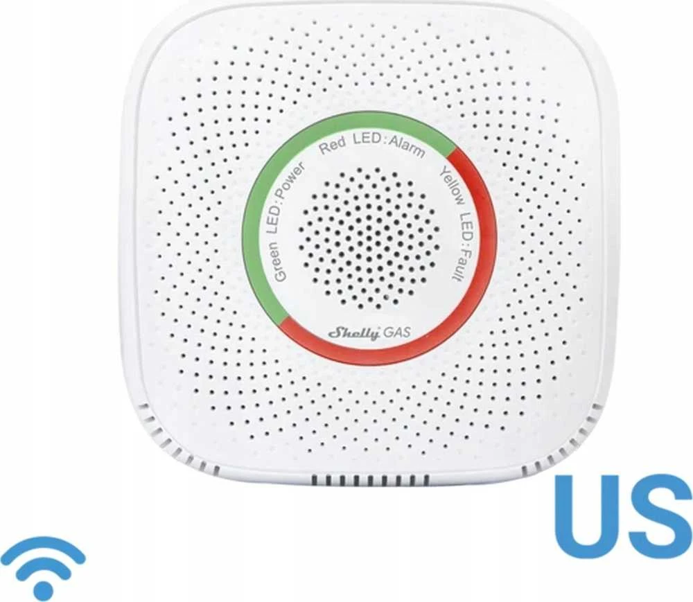 Shelly Gas LPG Wi-Fi valdomas dujų jutiklis su garso ir šviesos signalu