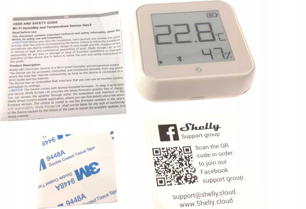 Shelly H&T GEN3 Wifi temperatūros ir drėgmės sensorius IVORY