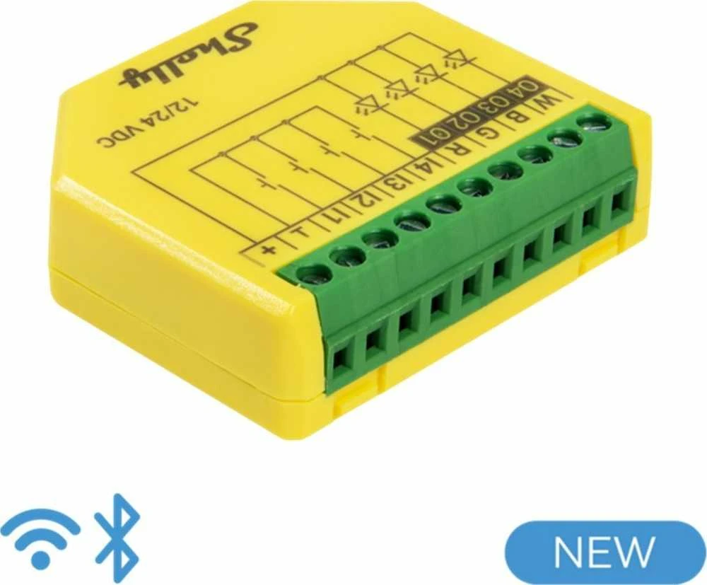 Shelly Plus RGBW PM LED juostos valdiklis (Wifi, Bluetooth)