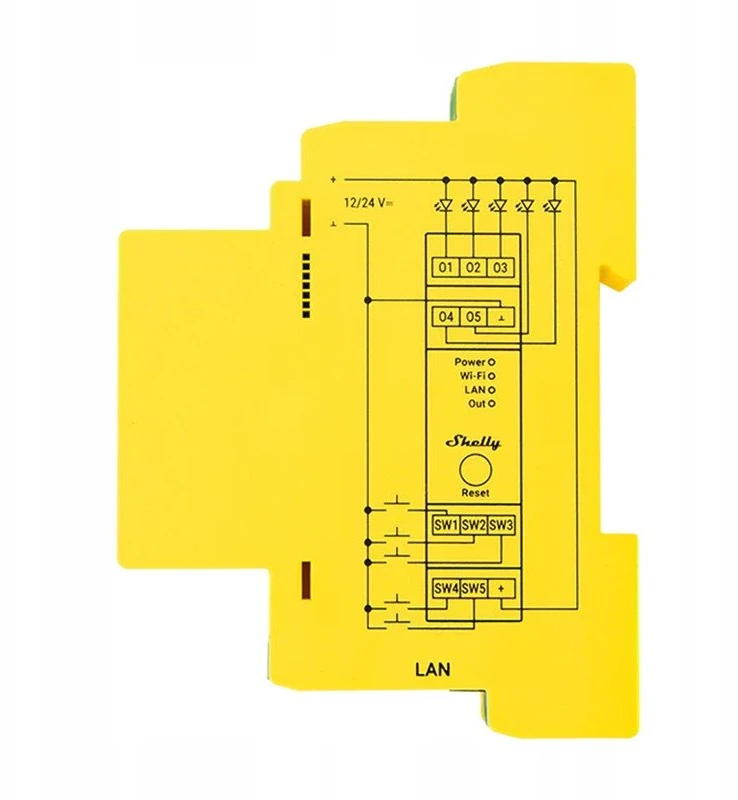 Shelly Pro RGBWW PM LED valdymo modulis (LAN, WiFi, Bluetooth)