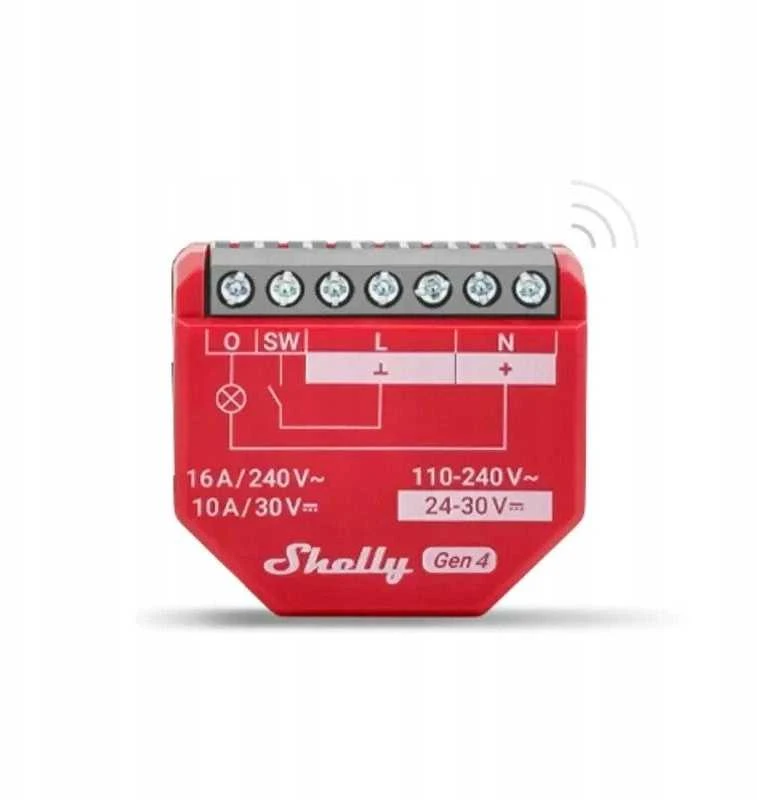 Shelly 1PM Gen4 1 kanalo relė 16A (WiFi, Bluetooth, Zigbee, Matter)